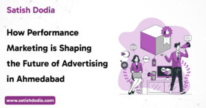 Digital marketer analyzing performance metrics on screen in Ahmedabad office