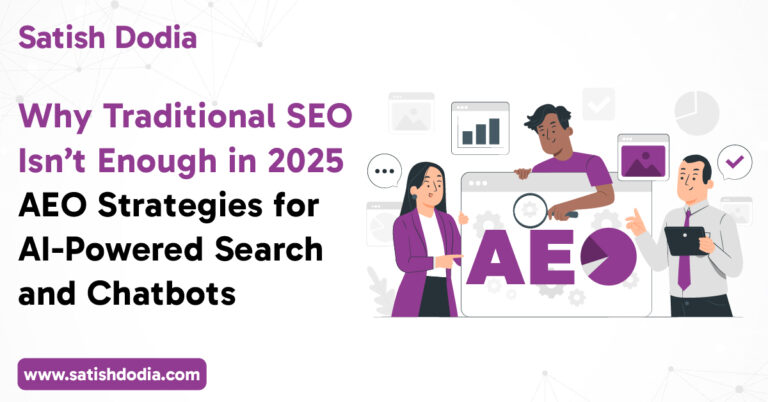 Illustration of AI chatbot and voice assistant analyzing web content for answer-based search results