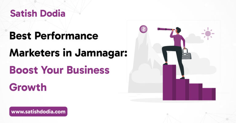 Team of digital marketers in Jamnagar discussing performance marketing strategy for business growth.