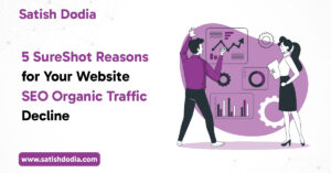 Graph showing a drop in website traffic due to SEO issues