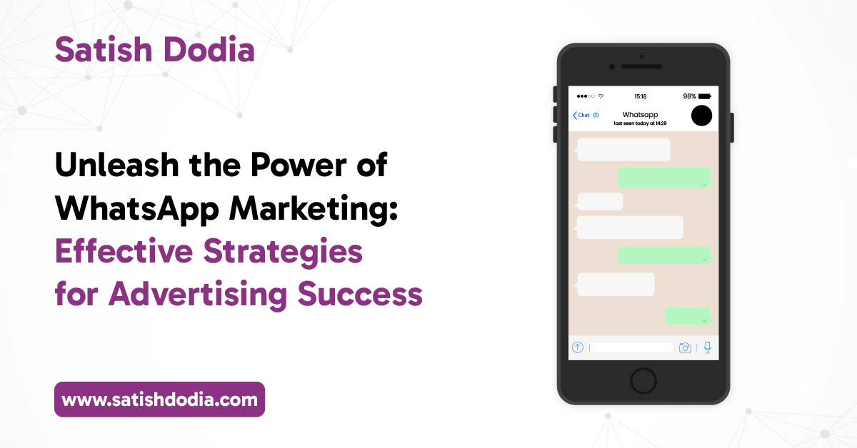 Business owner using WhatsApp for digital marketing success