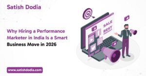 Digital marketing professional analyzing campaign performance data on laptop