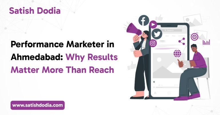 Performance marketer in Ahmedabad analyzing campaign data and optimizing digital marketing strategies for better ROI and business growth.